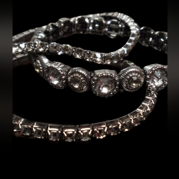 Black Jeweled Trio of Bracelets - Picture 6 of 6